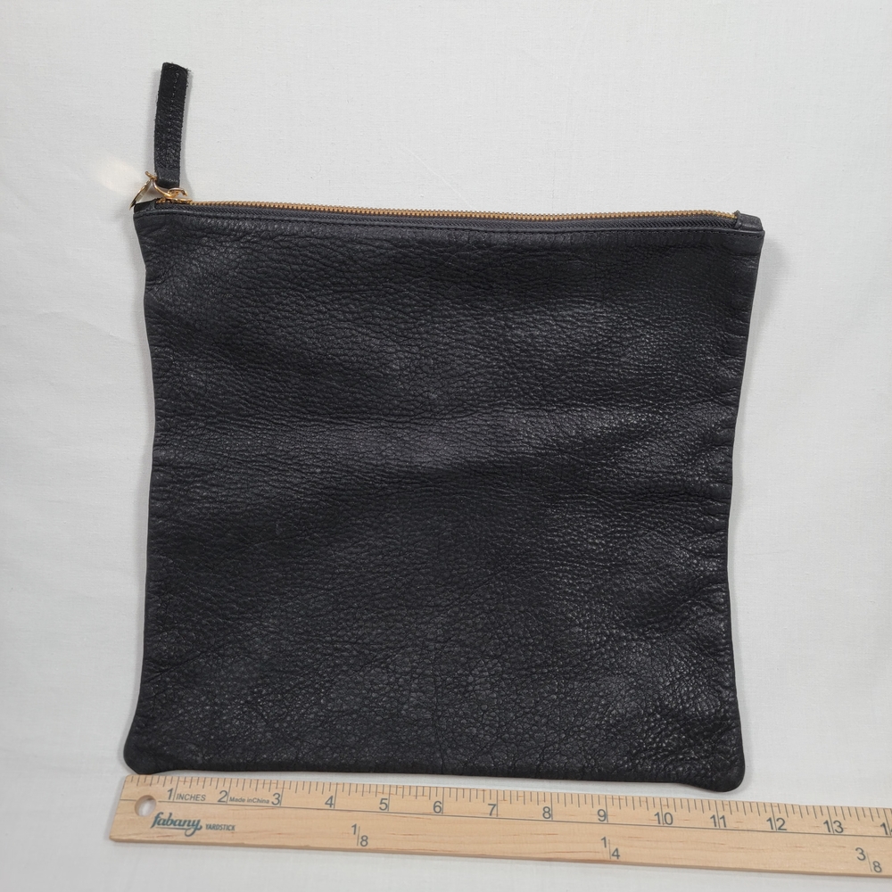 Clare V Black Leather Toiletry Bag